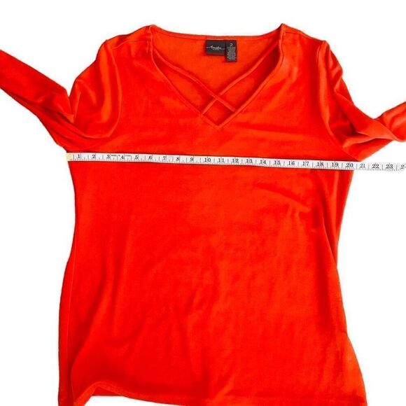 Travelers by Chico's Womens Size 2 (L/12) 3/4 Sleeve Criss Cross Front Top, JL23 - Picture 4 of 7